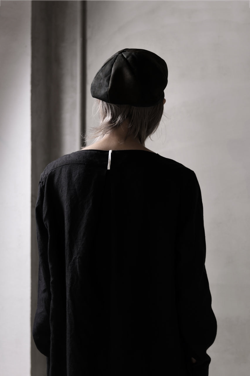 画像をギャラリービューアに読み込む, ierib Leather Casquette Cap / Lamb Suede (BLACK)