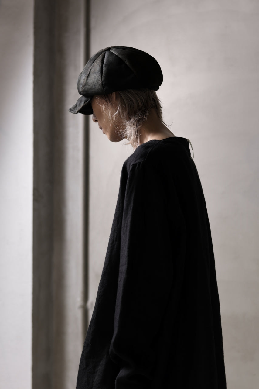 画像をギャラリービューアに読み込む, ierib Leather Casquette / Lamb Suede (BLACK)