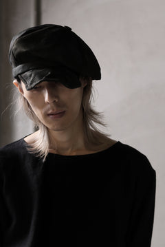 画像をギャラリービューアに読み込む, ierib Leather Casquette / Lamb Suede (BLACK)