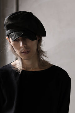 画像をギャラリービューアに読み込む, ierib Leather Casquette Cap / Lamb Suede (BLACK)