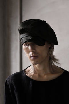 画像をギャラリービューアに読み込む, ierib Leather Casquette / Lamb Suede (BLACK)