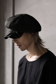 画像をギャラリービューアに読み込む, ierib Leather Casquette Cap / Lamb Suede (BLACK)