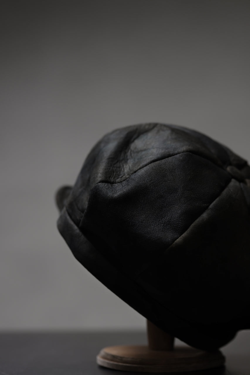 画像をギャラリービューアに読み込む, ierib Leather Casquette / Lamb Suede (BLACK)