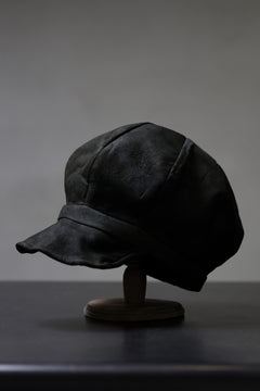 画像をギャラリービューアに読み込む, ierib Leather Casquette / Lamb Suede (BLACK)
