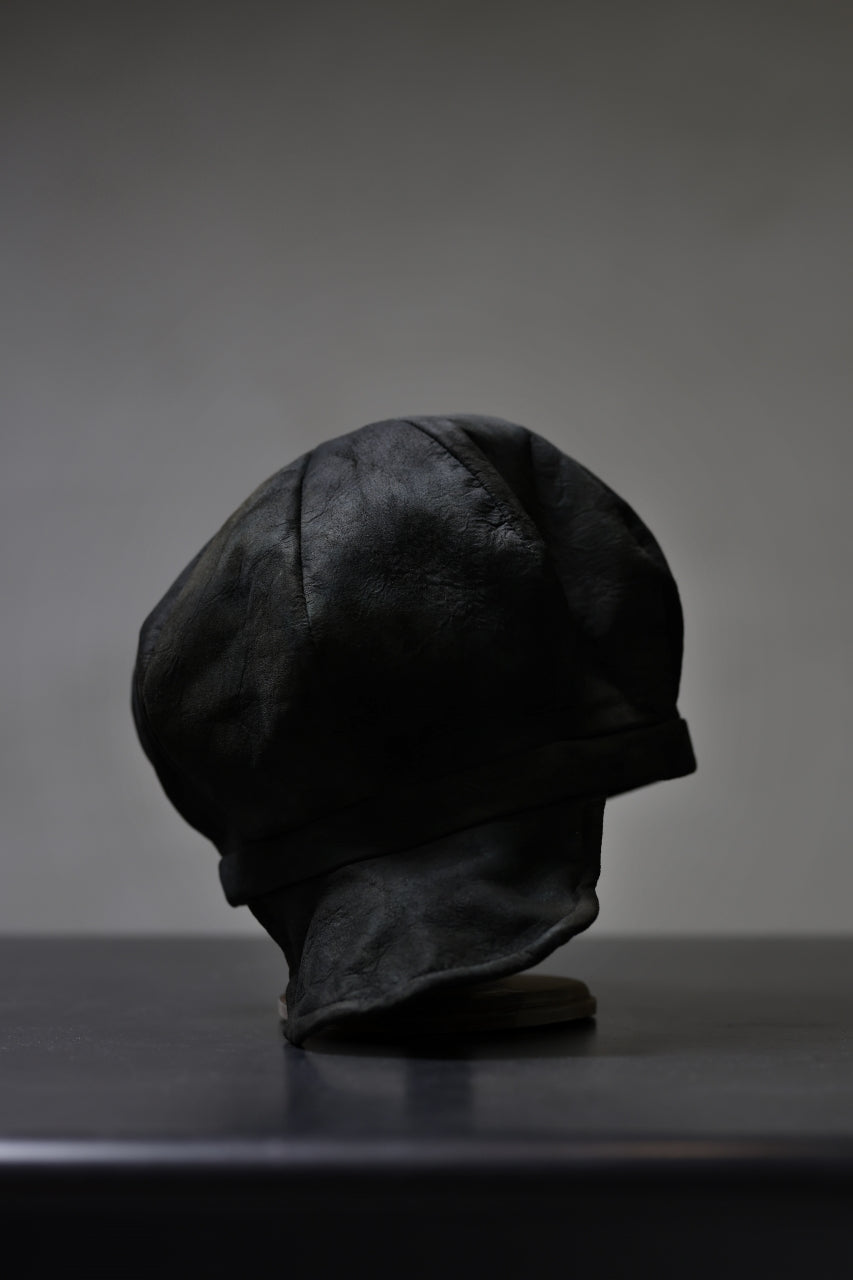 画像をギャラリービューアに読み込む, ierib Leather Casquette Cap / Lamb Suede (BLACK)