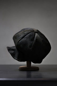 画像をギャラリービューアに読み込む, ierib Leather Casquette Cap / Lamb Suede (BLACK)