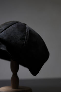 画像をギャラリービューアに読み込む, ierib Leather Casquette / Lamb Suede (BLACK)