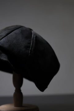 画像をギャラリービューアに読み込む, ierib Leather Casquette Cap / Lamb Suede (BLACK)