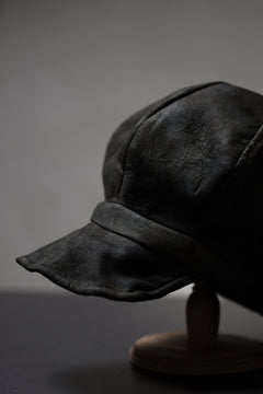 画像をギャラリービューアに読み込む, ierib Leather Casquette / Lamb Suede (BLACK)