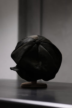 画像をギャラリービューアに読み込む, ierib Leather Casquette Cap / Lamb Suede (BLACK)