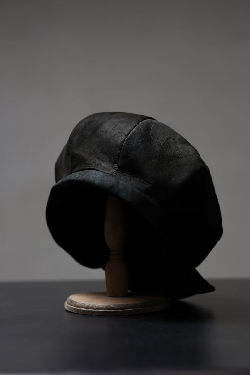 ierib Leather Casquette Cap / Lamb Suede (BLACK)