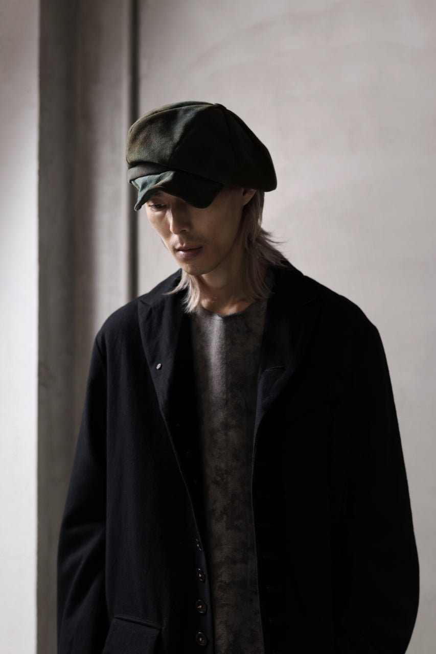 Load image into Gallery viewer, ierib Leather Casquette / Lamb Suede (GRAY)