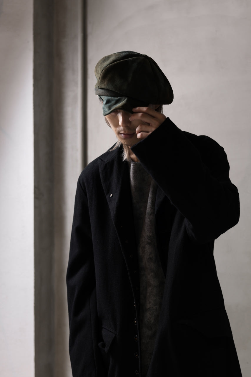 Load image into Gallery viewer, ierib Leather Casquette / Lamb Suede (GRAY)