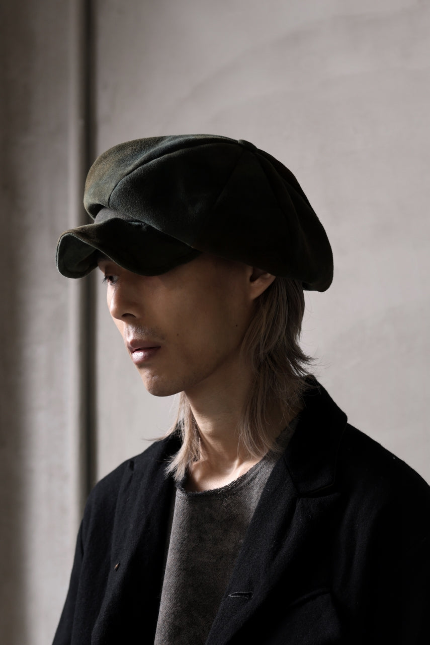 Load image into Gallery viewer, ierib Leather Casquette / Lamb Suede (GRAY)