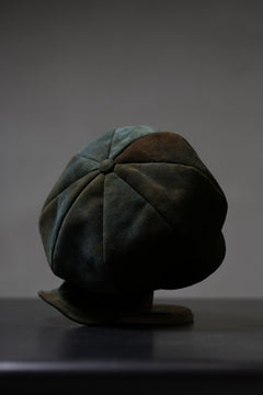 Load image into Gallery viewer, ierib Leather Casquette / Lamb Suede (GRAY)