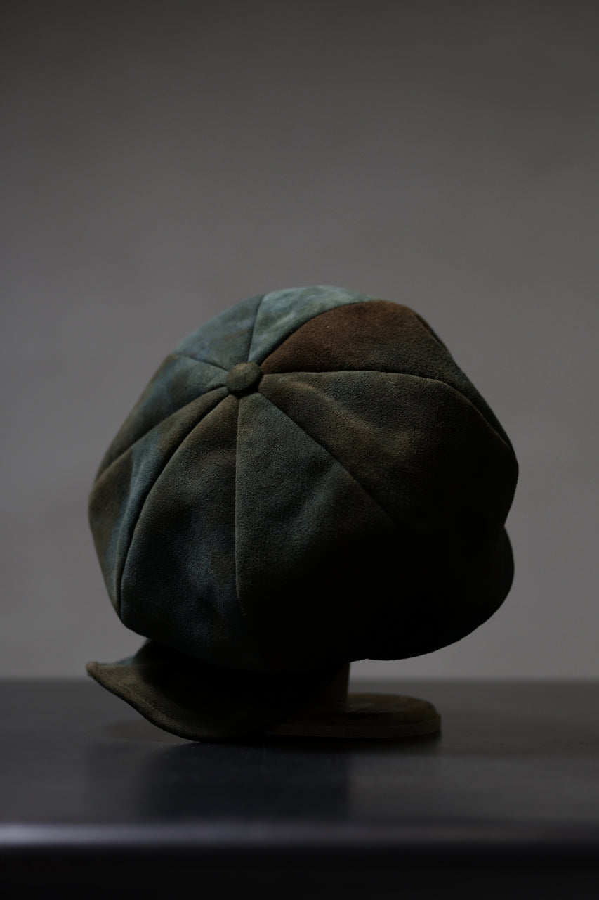 Load image into Gallery viewer, ierib Leather Casquette / Lamb Suede (GRAY)