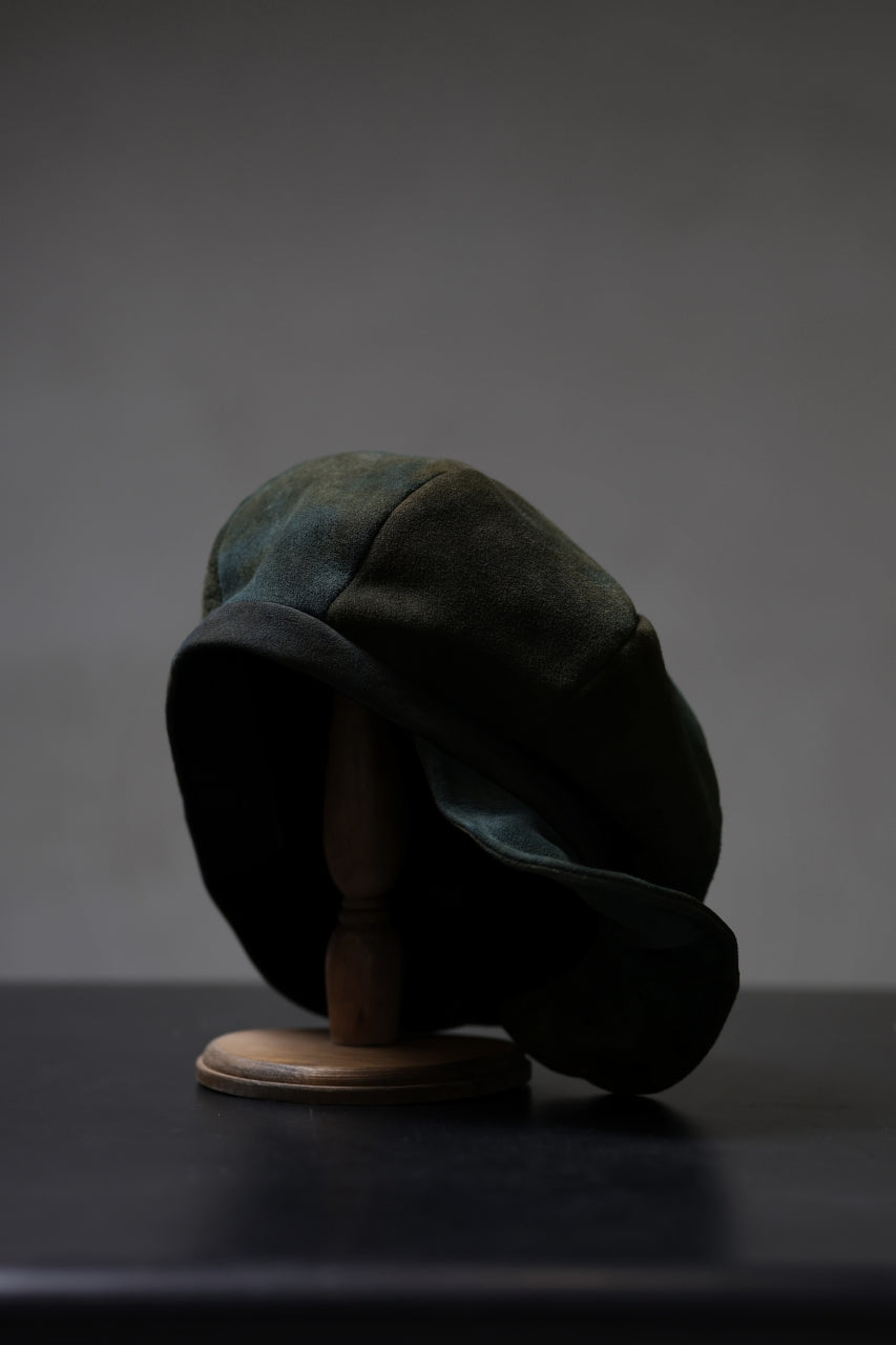 Load image into Gallery viewer, ierib Leather Casquette / Lamb Suede (GRAY)