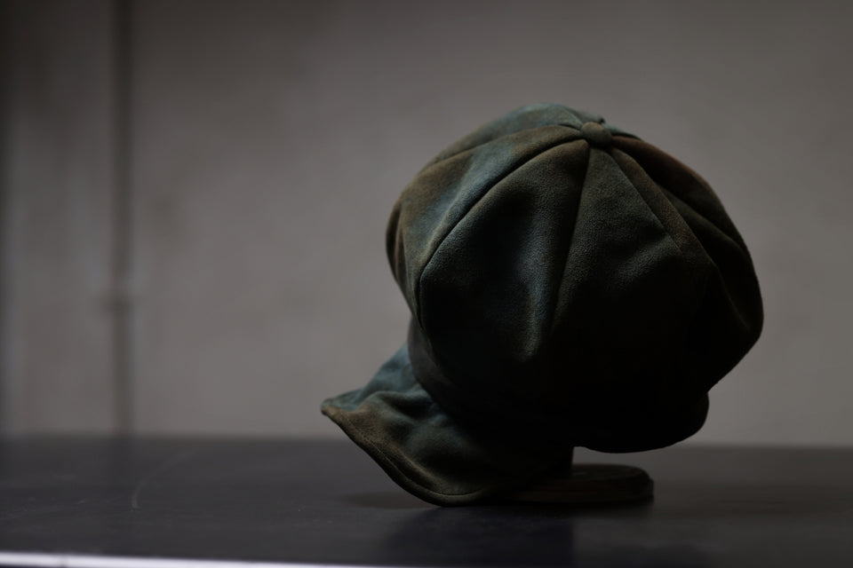 Load image into Gallery viewer, ierib Leather Casquette / Lamb Suede (GRAY)