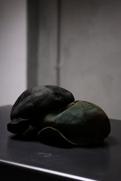 画像をギャラリービューアに読み込む, ierib Leather Casquette Cap / Lamb Suede (BLACK)