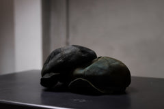 画像をギャラリービューアに読み込む, ierib Leather Casquette Cap / Lamb Suede (BLACK)