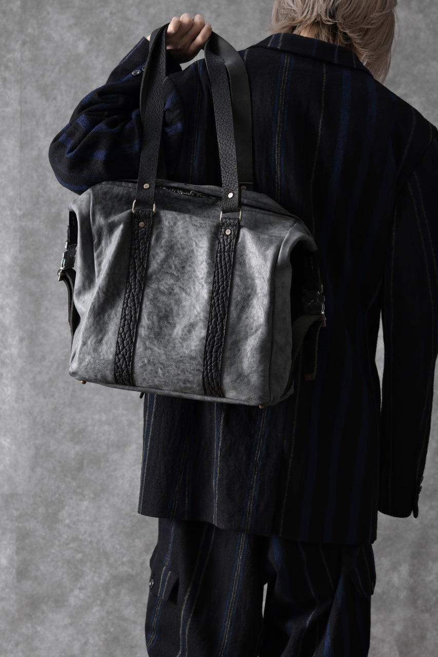 画像をギャラリービューアに読み込む, ierib exclusive Dr-Bag Small wt. Strap Belt / White Waxed Shrunken Horse (BLACK)