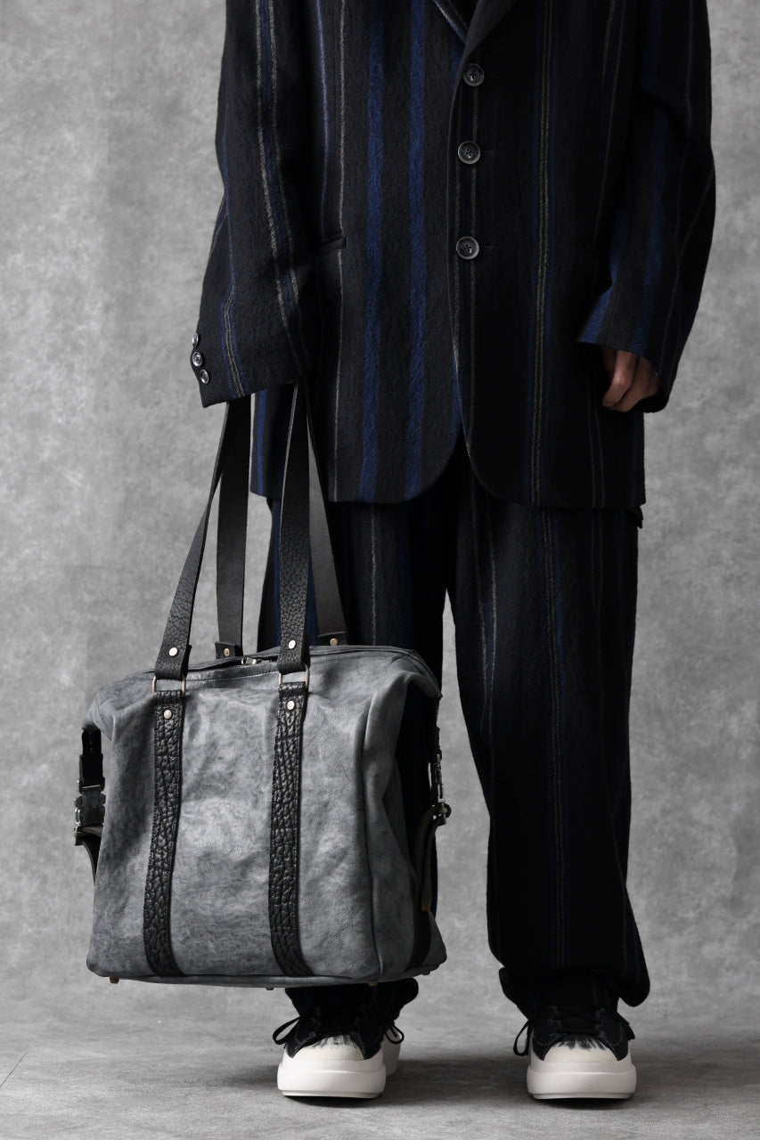画像をギャラリービューアに読み込む, ierib exclusive Dr-Bag Small wt. Strap Belt / White Waxed Shrunken Horse (BLACK)