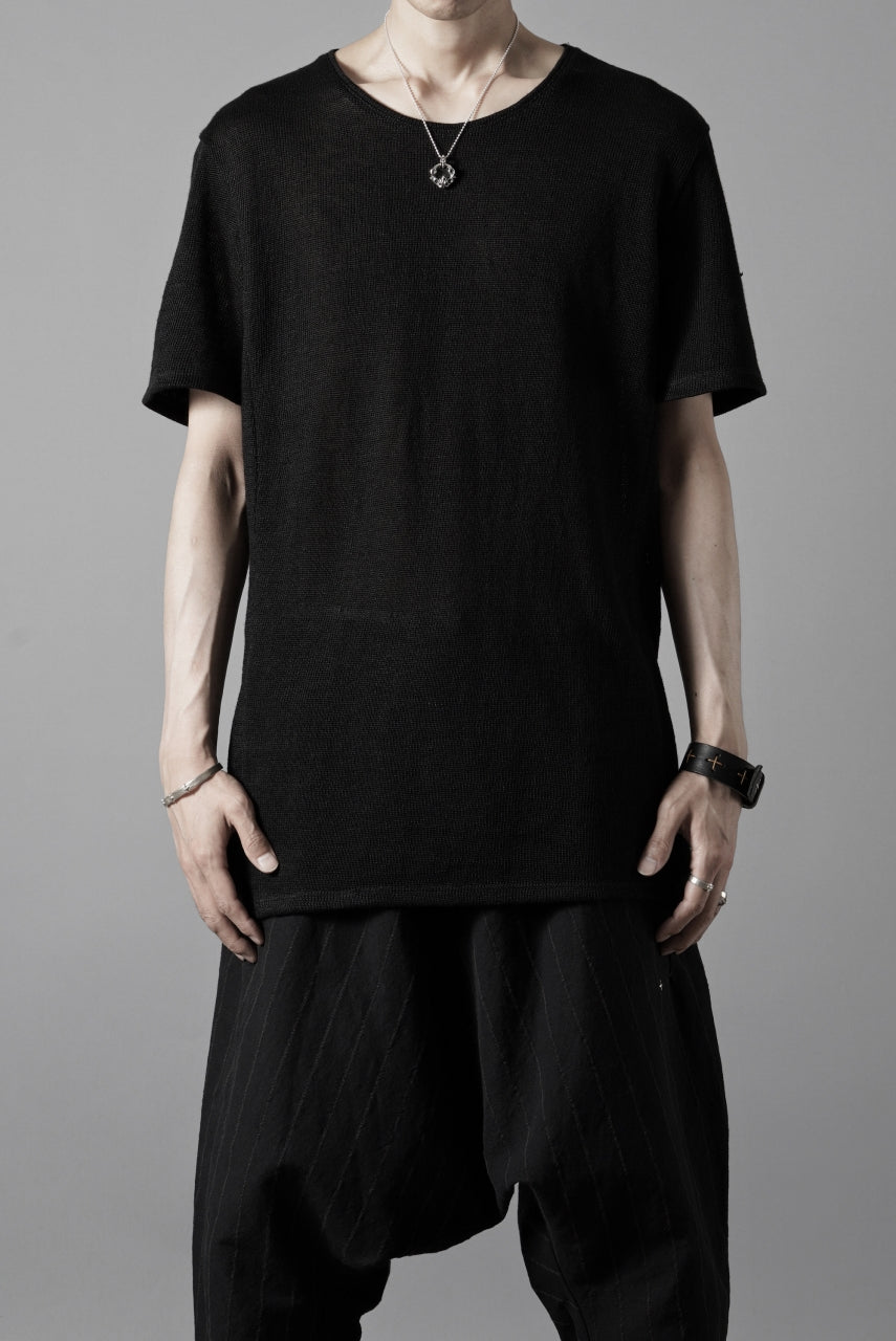 画像をギャラリービューアに読み込む, black crow x LOOM exclusive short sleeve tops / uneven linen jersey (BLACK)