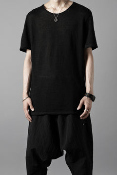画像をギャラリービューアに読み込む, black crow x LOOM exclusive short sleeve tops / uneven linen jersey (BLACK)