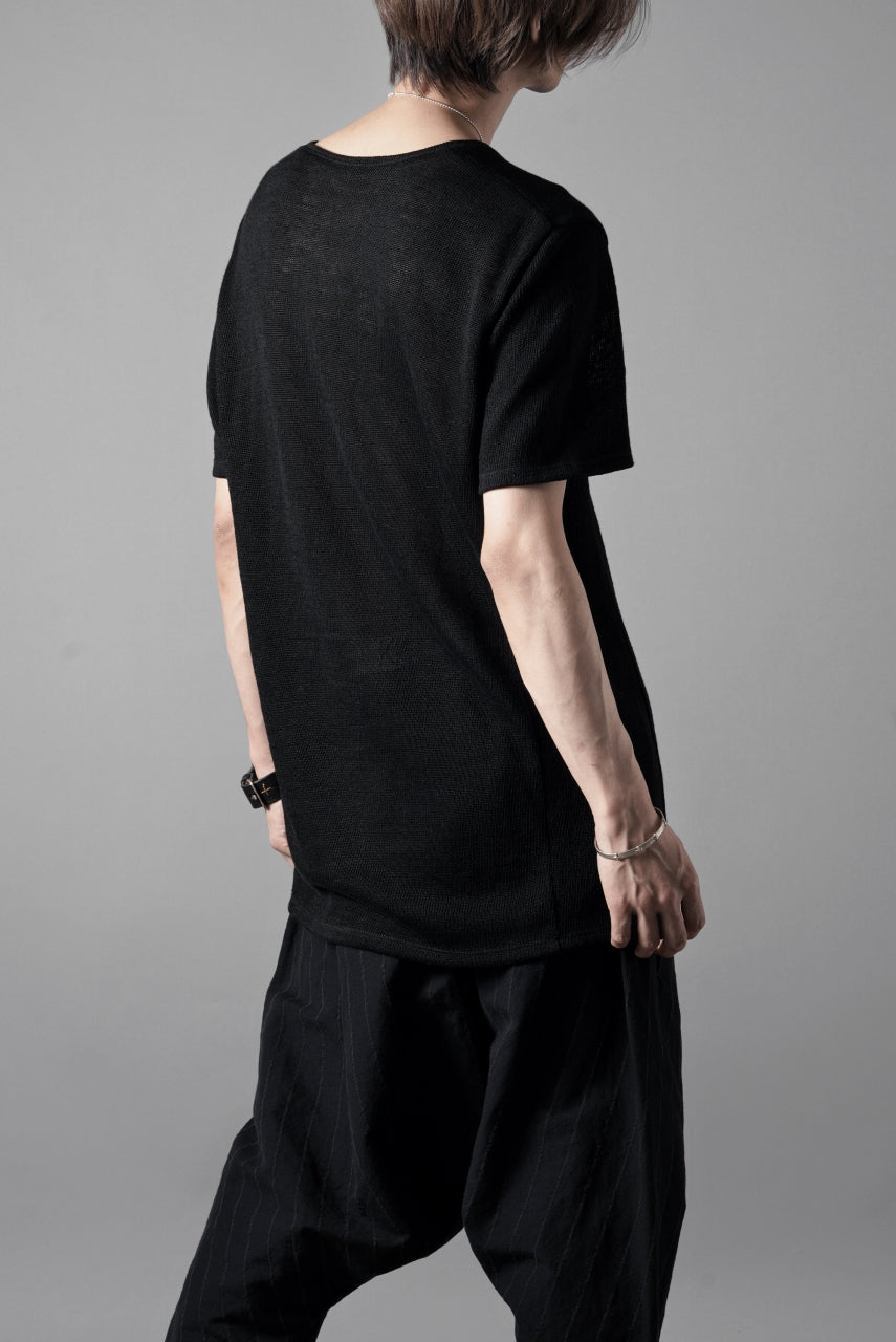 画像をギャラリービューアに読み込む, black crow x LOOM exclusive short sleeve tops / uneven linen jersey (BLACK)