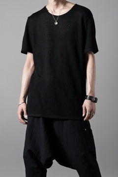 画像をギャラリービューアに読み込む, black crow x LOOM exclusive short sleeve tops / uneven linen jersey (BLACK)