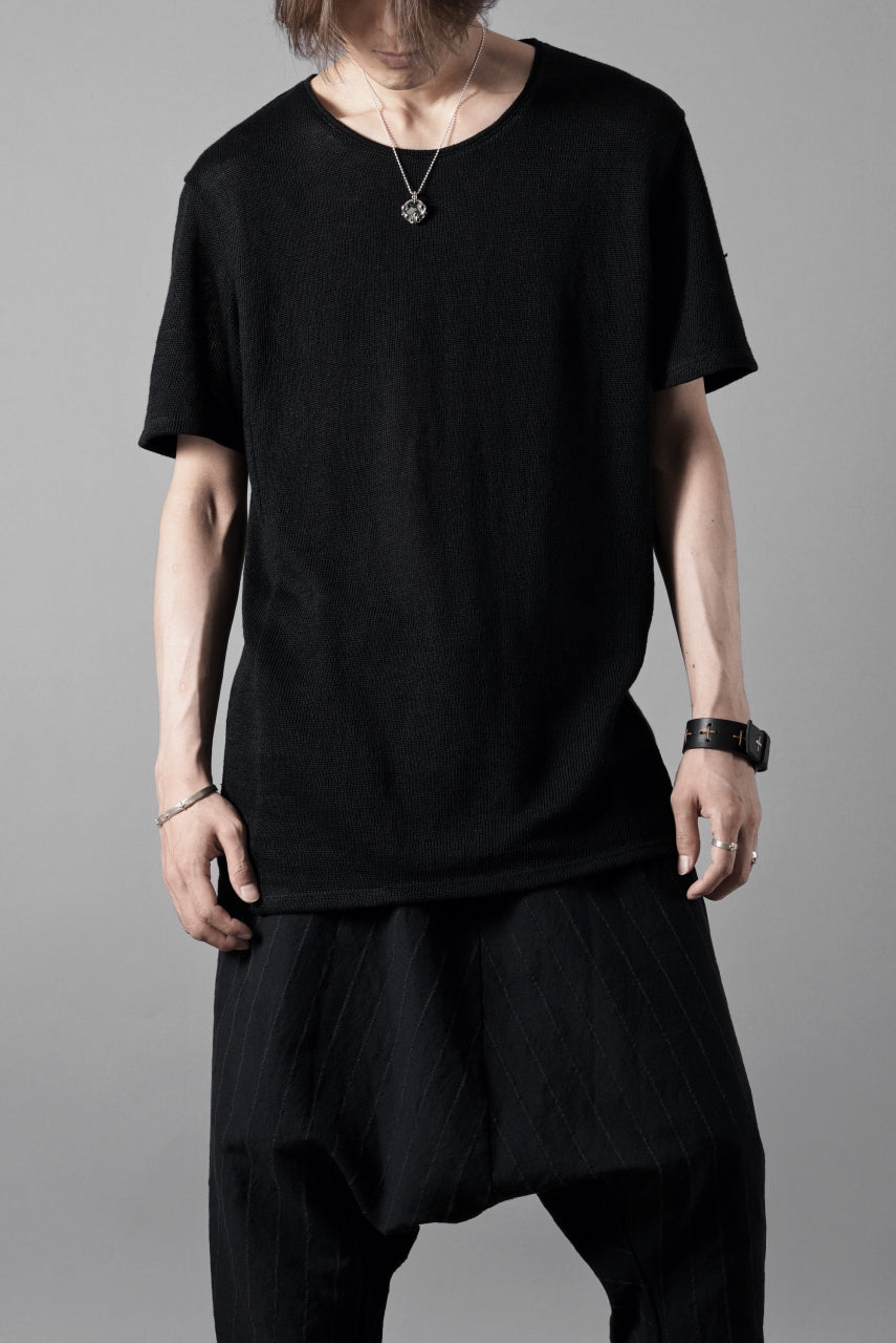 画像をギャラリービューアに読み込む, black crow x LOOM exclusive short sleeve tops / uneven linen jersey (BLACK)