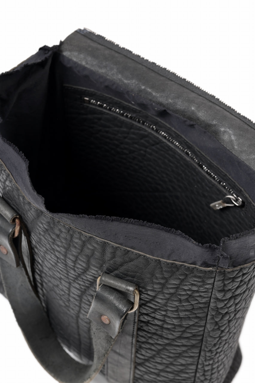 Load image into Gallery viewer, ierib Zipper Hand Tote Bag /  Rough Bull (BLACK)