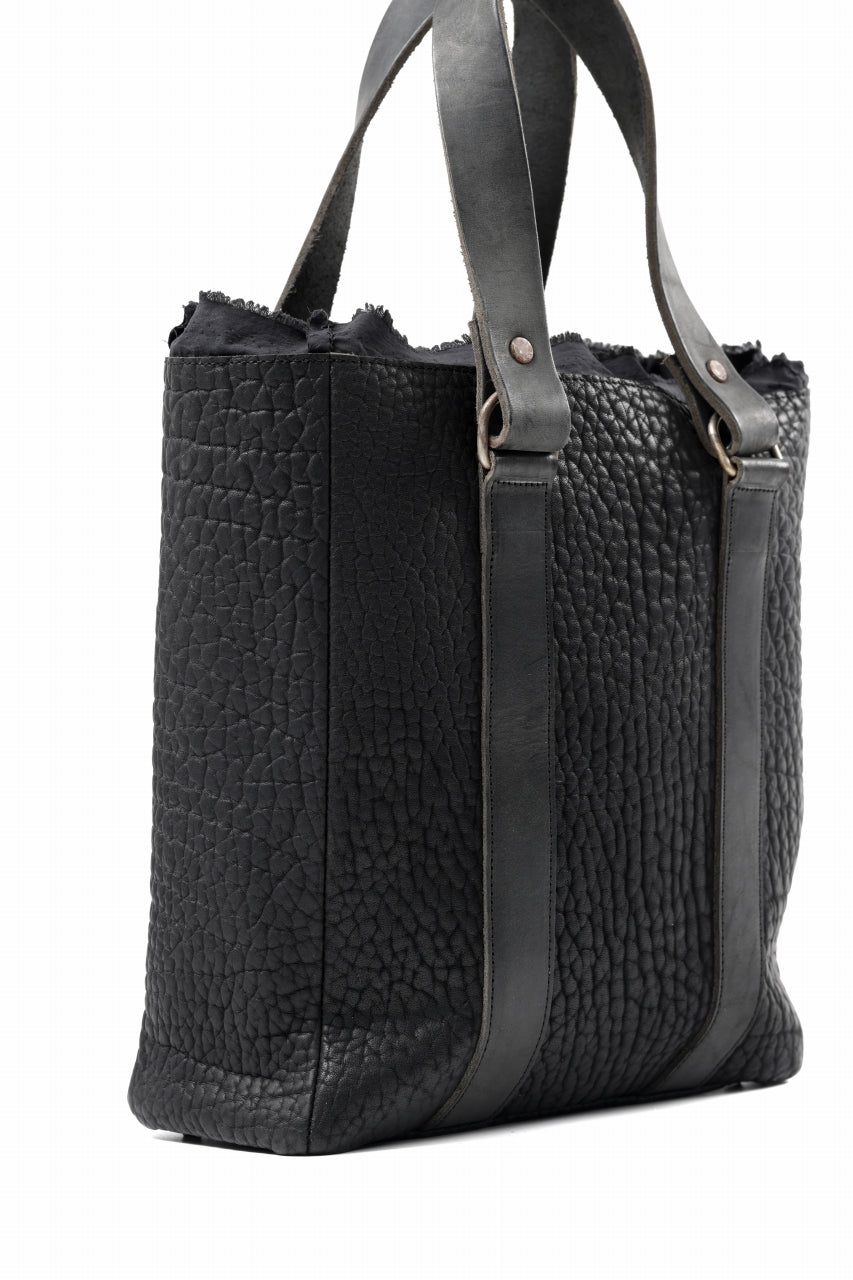 Load image into Gallery viewer, ierib Zipper Hand Tote Bag /  Rough Bull (BLACK)