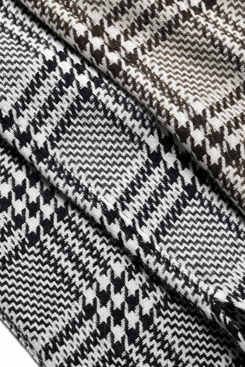 Load image into Gallery viewer, N/07 OPEN COLLAR L/S SHIRT / HOUNDSTOOTH GLEN CHECK (WHITE x GREY)