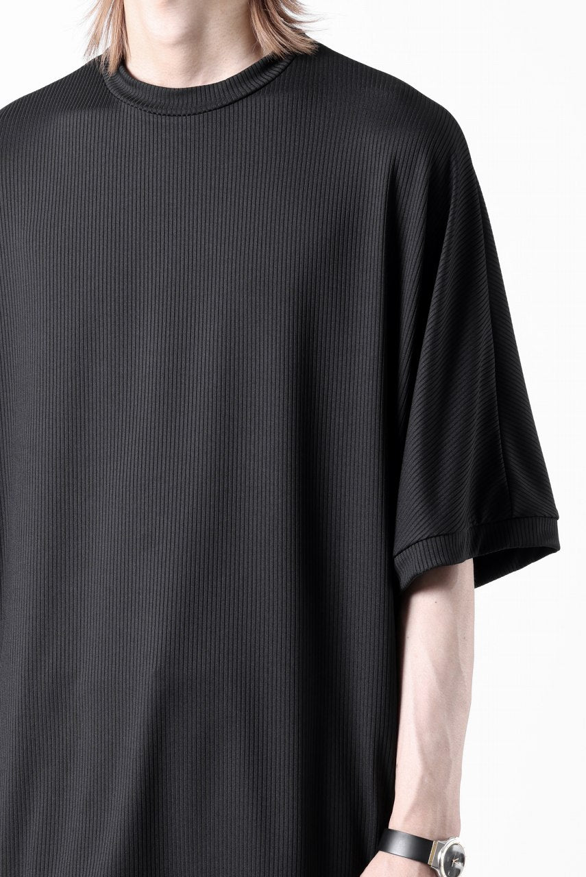 画像をギャラリービューアに読み込む, N/07 DOLMAN SHORT SLEEVE TEE / AQUASUITING THICK RIB (BLACK)