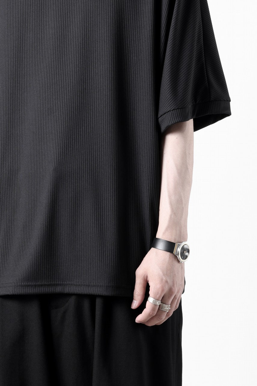 画像をギャラリービューアに読み込む, N/07 DOLMAN SHORT SLEEVE TEE / AQUASUITING THICK RIB (BLACK)