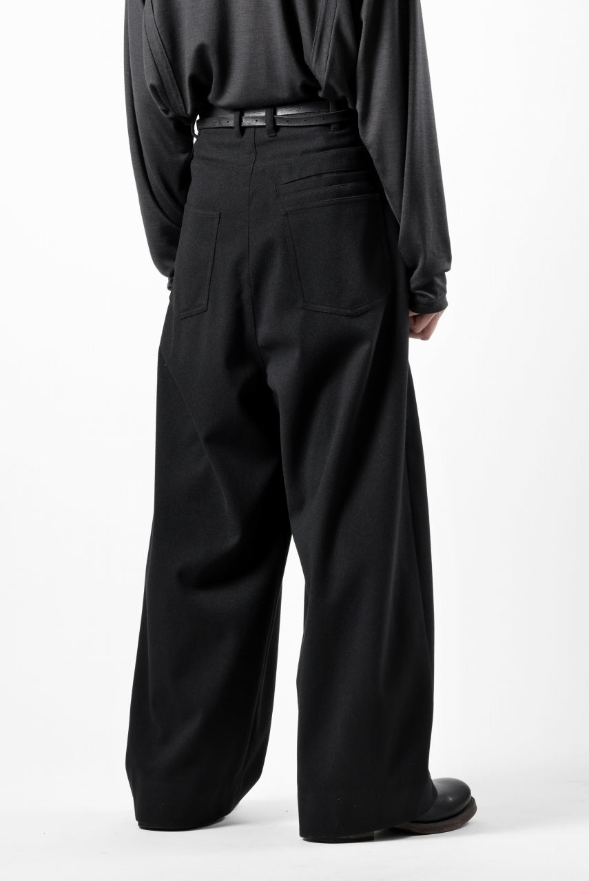 画像をギャラリービューアに読み込む, TARO HORIUCHI / th products Wide 5 Pocket Pants / active setter tweed knit (black)