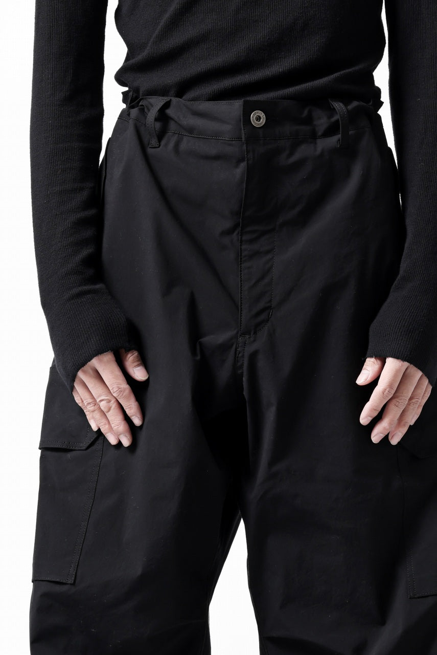 画像をギャラリービューアに読み込む, ISAMU KATAYAMA BACKLASH WIDE CARGO PANTS / STRETCH TYPEWRITER CLOTH (BLACK)