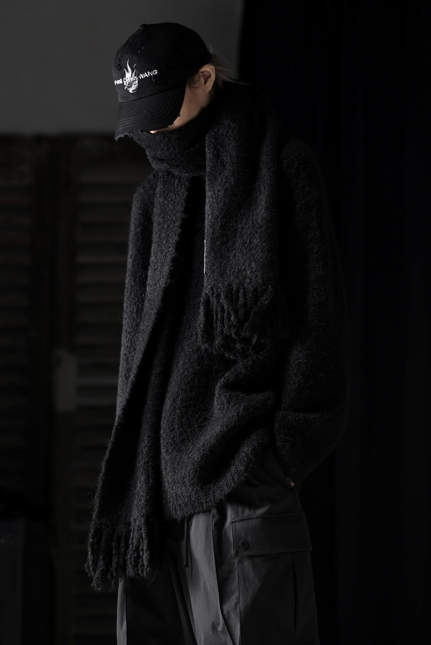 画像をギャラリービューアに読み込む, th products Inflated Scarf / 1/4.5 kasuri loop knit (black)