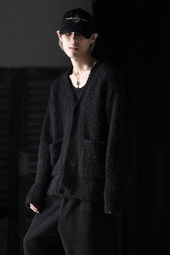 画像をギャラリービューアに読み込む, th products Inflated Cardigan / 1/4.5 kasuri loop knit (black)