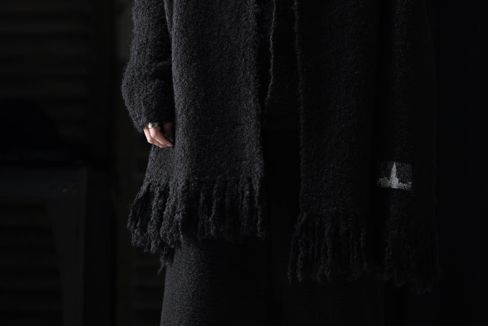 画像をギャラリービューアに読み込む, th products Inflated Scarf / 1/4.5 kasuri loop knit (black)