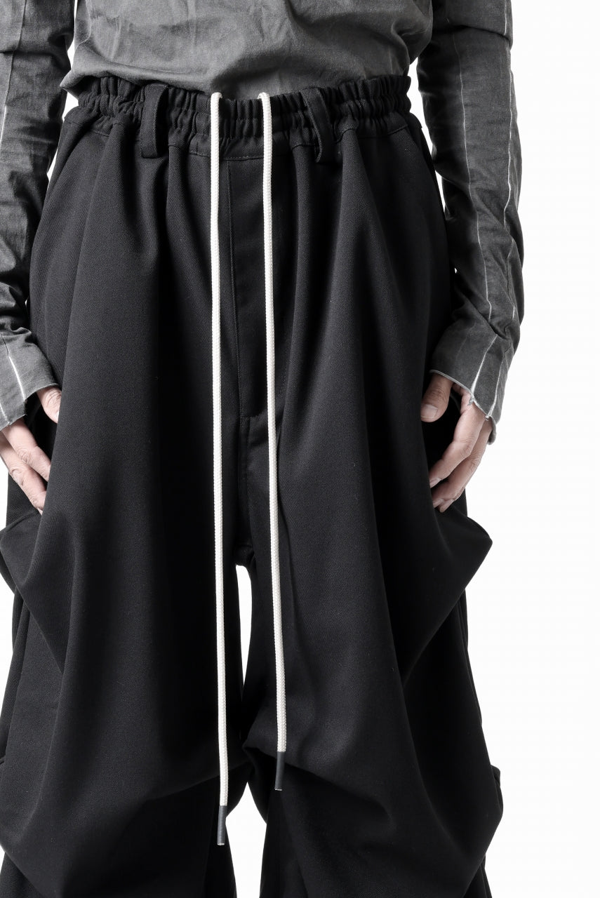 画像をギャラリービューアに読み込む, A.F ARTEFACT EXTREME WIDE BAGGY PANTS / SERGE TWILL (BLACK)