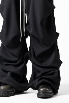 画像をギャラリービューアに読み込む, A.F ARTEFACT EXTREME WIDE BAGGY PANTS / SERGE TWILL (BLACK)