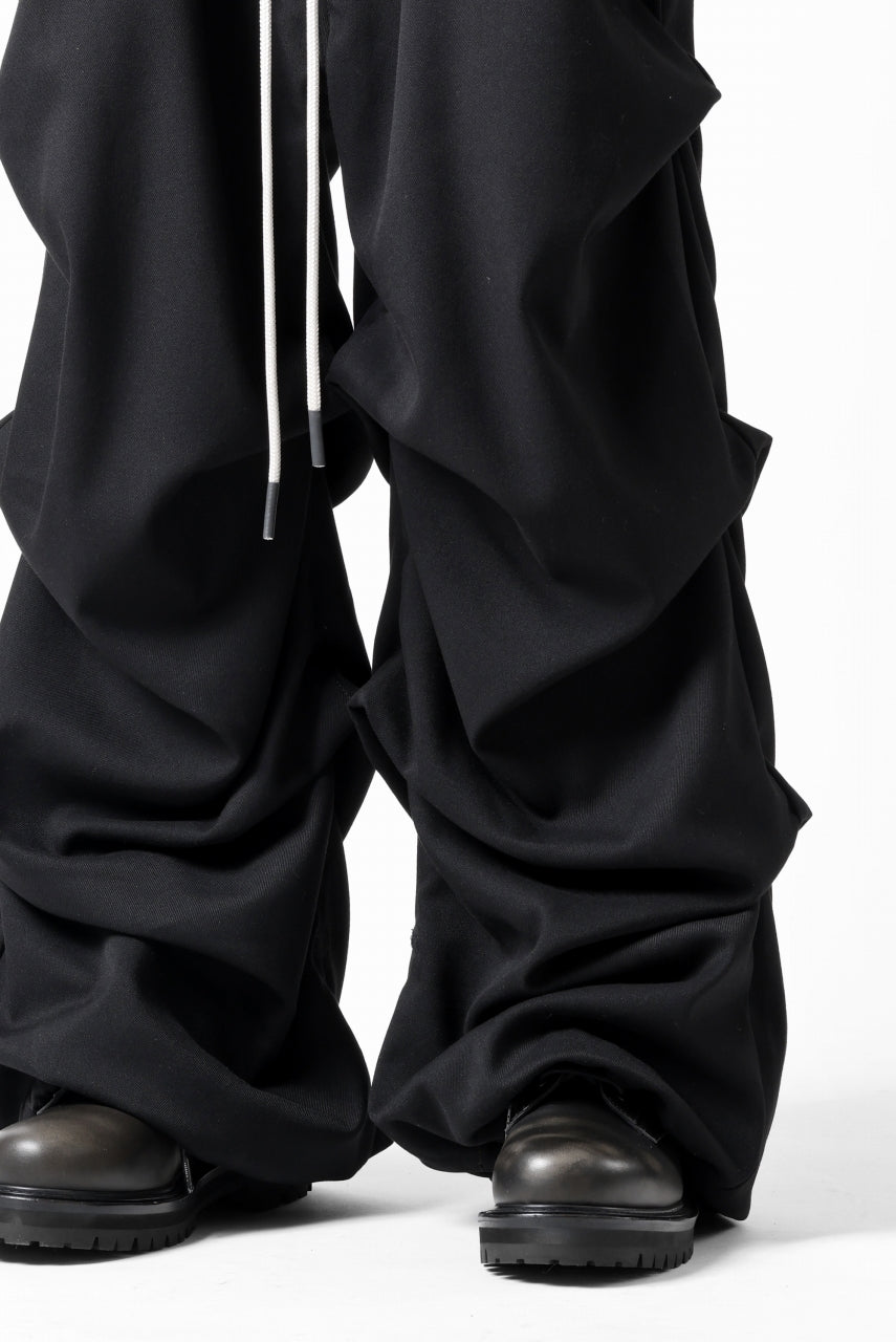 画像をギャラリービューアに読み込む, A.F ARTEFACT EXTREME WIDE BAGGY PANTS / SERGE TWILL (BLACK)