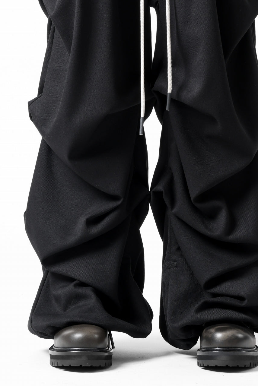 画像をギャラリービューアに読み込む, A.F ARTEFACT EXTREME WIDE BAGGY PANTS / SERGE TWILL (BLACK)