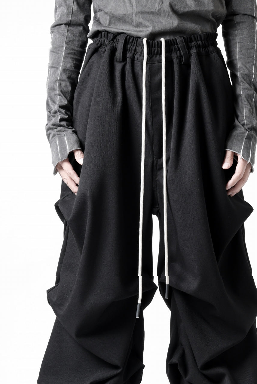 画像をギャラリービューアに読み込む, A.F ARTEFACT EXTREME WIDE BAGGY PANTS / SERGE TWILL (BLACK)