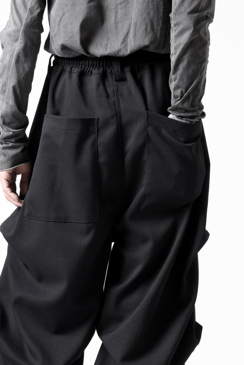 画像をギャラリービューアに読み込む, A.F ARTEFACT EXTREME WIDE BAGGY PANTS / SERGE TWILL (BLACK)