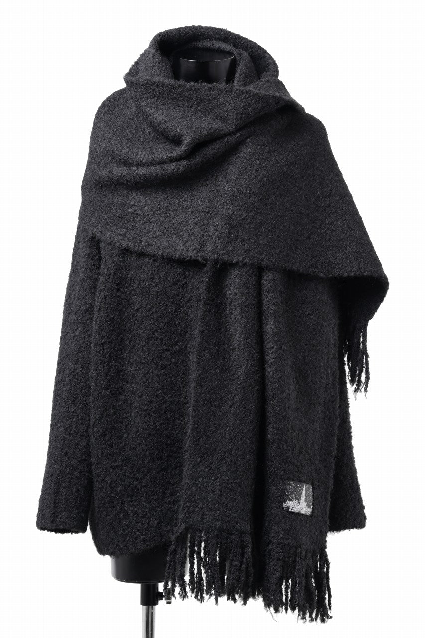 画像をギャラリービューアに読み込む, TARO HORIUCHI / th products Inflated Oversized Crew / 1/4.5 kasuri loop knit (black)
