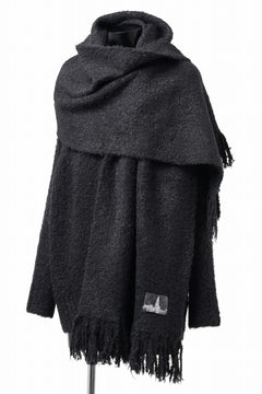 画像をギャラリービューアに読み込む, TARO HORIUCHI / th products Inflated Oversized Crew / 1/4.5 kasuri loop knit (black)