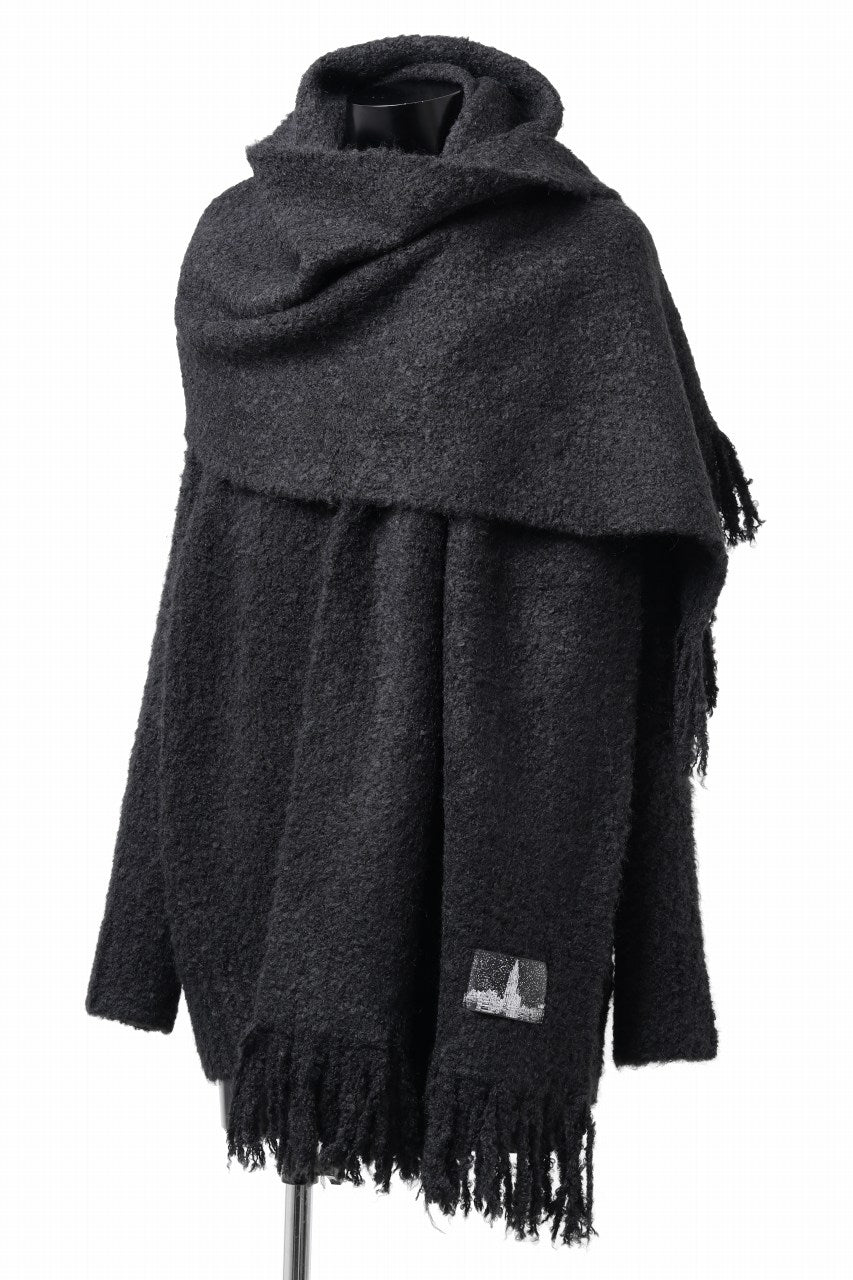 画像をギャラリービューアに読み込む, TARO HORIUCHI / th products Inflated Oversized Crew / 1/4.5 kasuri loop knit (black)